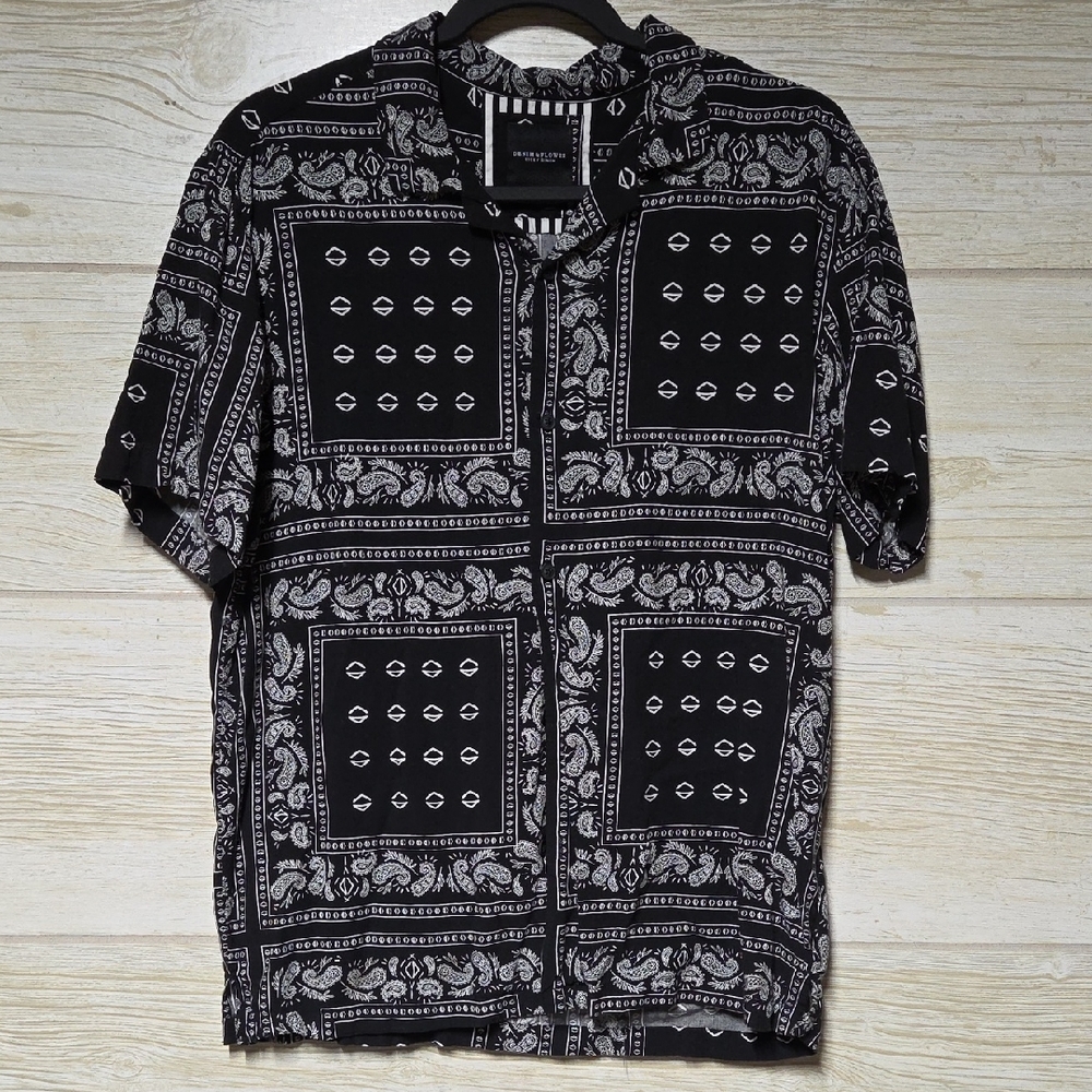 Denim & Flower Black and White Paisley Shirt